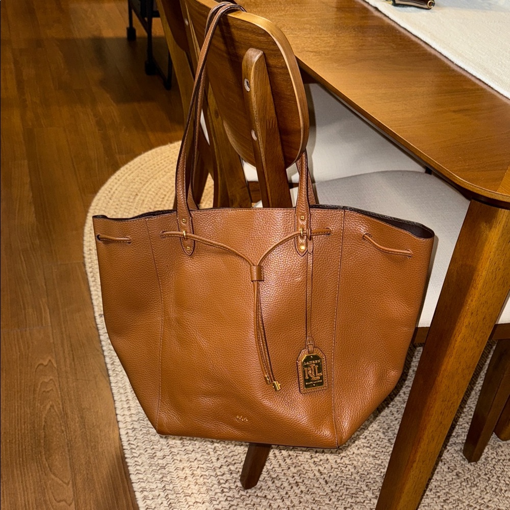 Lauren Ralph Lauren Tan Leather Tote